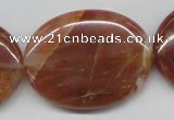 CDQ27 15.5 inches 30*40mm oval natural red quartz beads