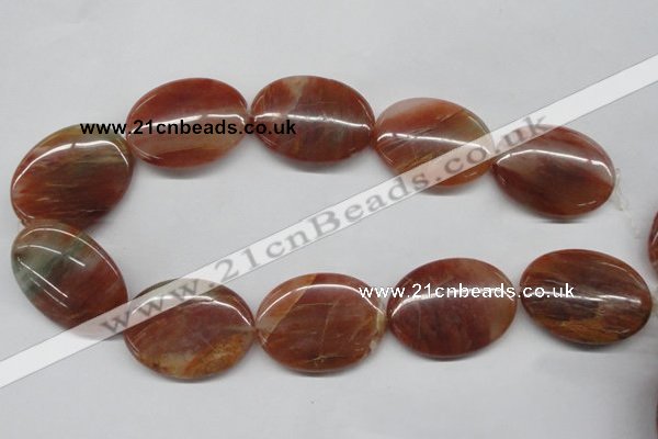 CDQ27 15.5 inches 30*40mm oval natural red quartz beads