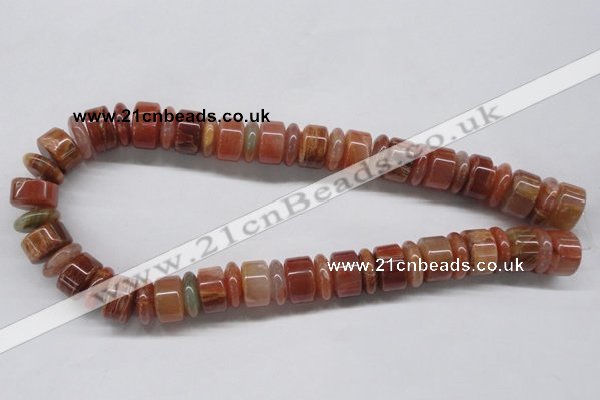 CDQ33 15.5 inches 5*16mm & 10*16mm rondelle natural red quartz beads