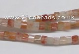 CDQ35 15.5 inches 4*4mm cube natural red quartz beads wholesale