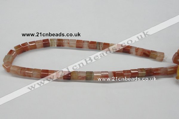 CDQ36 15.5 inches 8*8mm cube natural red quartz beads wholesale