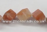 CDQ38 15.5 inches 6*6mm cube natural red quartz beads wholesale