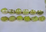 CDQ501 20*30mm - 22*30mm oval druzy quartz beads wholesale