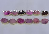 CDQ503 20*30mm - 22*30mm oval druzy quartz beads wholesale