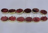 CDQ504 20*30mm - 22*30mm oval druzy quartz beads wholesale