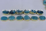 CDQ505 20*30mm - 22*30mm oval druzy quartz beads wholesale