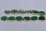 CDQ506 20*30mm - 22*30mm oval druzy quartz beads wholesale