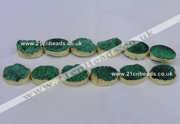 CDQ506 20*30mm - 22*30mm oval druzy quartz beads wholesale