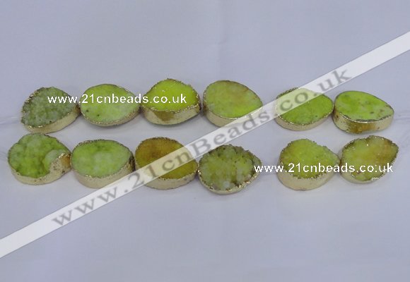 CDQ510 20*30mm - 22*30mm teardrop druzy quartz beads wholesale