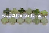 CDQ518 23*24mm - 24*25mm cross druzy quartz beads wholesale