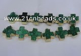 CDQ520 23*24mm - 24*25mm cross druzy quartz beads wholesale