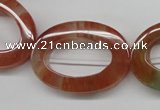 CDQ55 15.5 inches 25*35mm oval donut natural red quartz beads wholesale