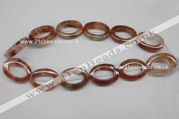 CDQ55 15.5 inches 25*35mm oval donut natural red quartz beads wholesale