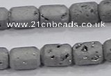 CDQ600 8 inches 6*8mm drum druzy quartz beads wholesale