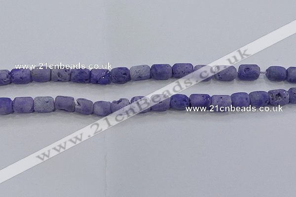 CDQ602 8 inches 6*8mm drum druzy quartz beads wholesale