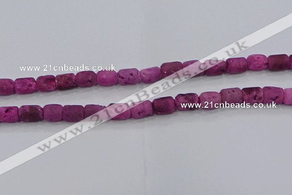 CDQ604 8 inches 6*8mm drum druzy quartz beads wholesale