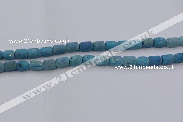 CDQ605 8 inches 6*8mm drum druzy quartz beads wholesale