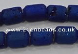 CDQ607 8 inches 6*8mm drum druzy quartz beads wholesale