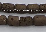 CDQ610 8 inches 6*8mm drum druzy quartz beads wholesale