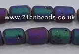 CDQ614 8 inches 6*8mm drum druzy quartz beads wholesale