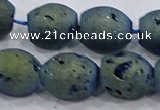 CDQ626 8 inches 10*12mm rice druzy quartz beads wholesale