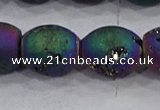 CDQ627 8 inches 10*12mm rice druzy quartz beads wholesale