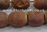 CDQ637 8 inches 12*14mm rice druzy quartz beads wholesale