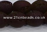 CDQ639 8 inches 12*14mm rice druzy quartz beads wholesale