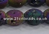 CDQ641 8 inches 12*14mm rice druzy quartz beads wholesale