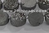 CDQ702 8 inches 12mm coin druzy quartz beads wholesale