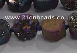 CDQ705 8 inches 12mm coin druzy quartz beads wholesale