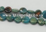 CDS10 16 inches 10mm flat round dyed serpentine jasper beads wholesale