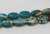 CDS16 16 inches 8*12mm oval dyed serpentine jasper beads wholesale