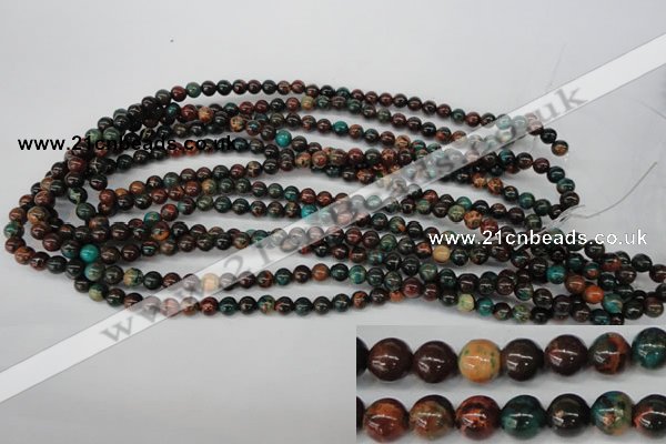 CDS185 15.5 inches 6mm round dyed serpentine jasper beads