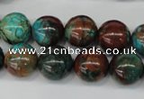 CDS189 15.5 inches 14mm round dyed serpentine jasper beads
