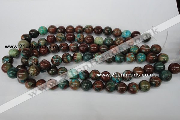 CDS189 15.5 inches 14mm round dyed serpentine jasper beads