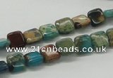 CDS19 16 inches 8*8mm square dyed serpentine jasper beads wholesale