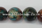 CDS192 15.5 inches 20mm round dyed serpentine jasper beads