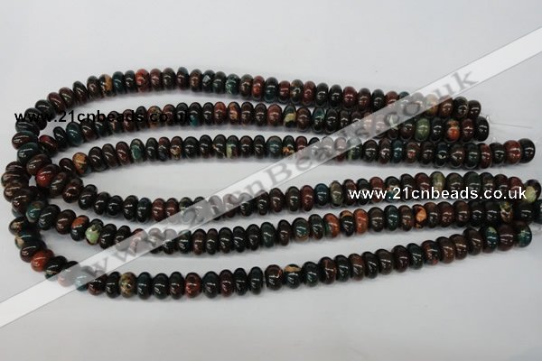 CDS196 15.5 inches 6*10mm rondelle dyed serpentine jasper beads