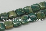 CDS20 16 inches 10*10mm square dyed serpentine jasper beads wholesale