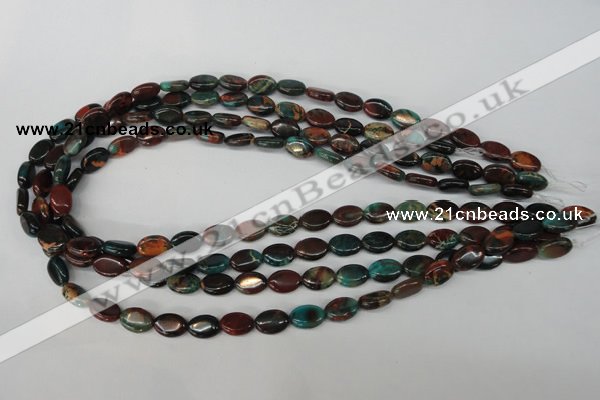 CDS205 15.5 inches 8*10mm oval dyed serpentine jasper beads