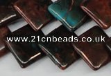 CDS220 15.5 inches 18*18mm diamond dyed serpentine jasper beads