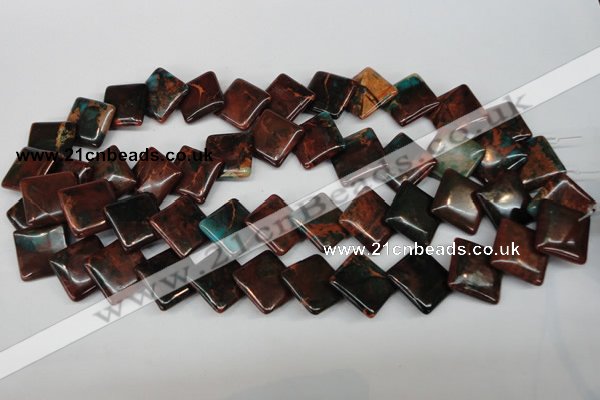 CDS220 15.5 inches 18*18mm diamond dyed serpentine jasper beads