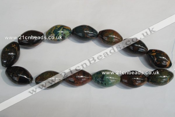 CDS256 15.5 inches 20*30mm rice dyed serpentine jasper beads