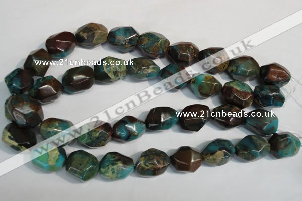 CDS260 15.5 inches 18*23mm faceted nuggets dyed serpentine jasper beads