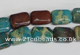 CDS264 15.5 inches 10*14mm rectangle dyed serpentine jasper beads