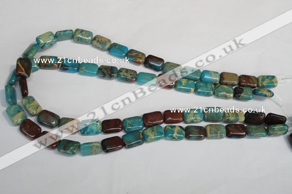 CDS264 15.5 inches 10*14mm rectangle dyed serpentine jasper beads