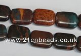 CDS265 15.5 inches 12*16mm rectangle dyed serpentine jasper beads