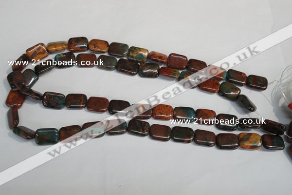 CDS265 15.5 inches 12*16mm rectangle dyed serpentine jasper beads