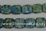 CDS270 15.5 inches 12*12mm square dyed serpentine jasper beads